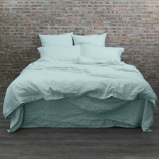 Garment Washed Linen Duvet Cover Icy Blue - Linenshed.com.au