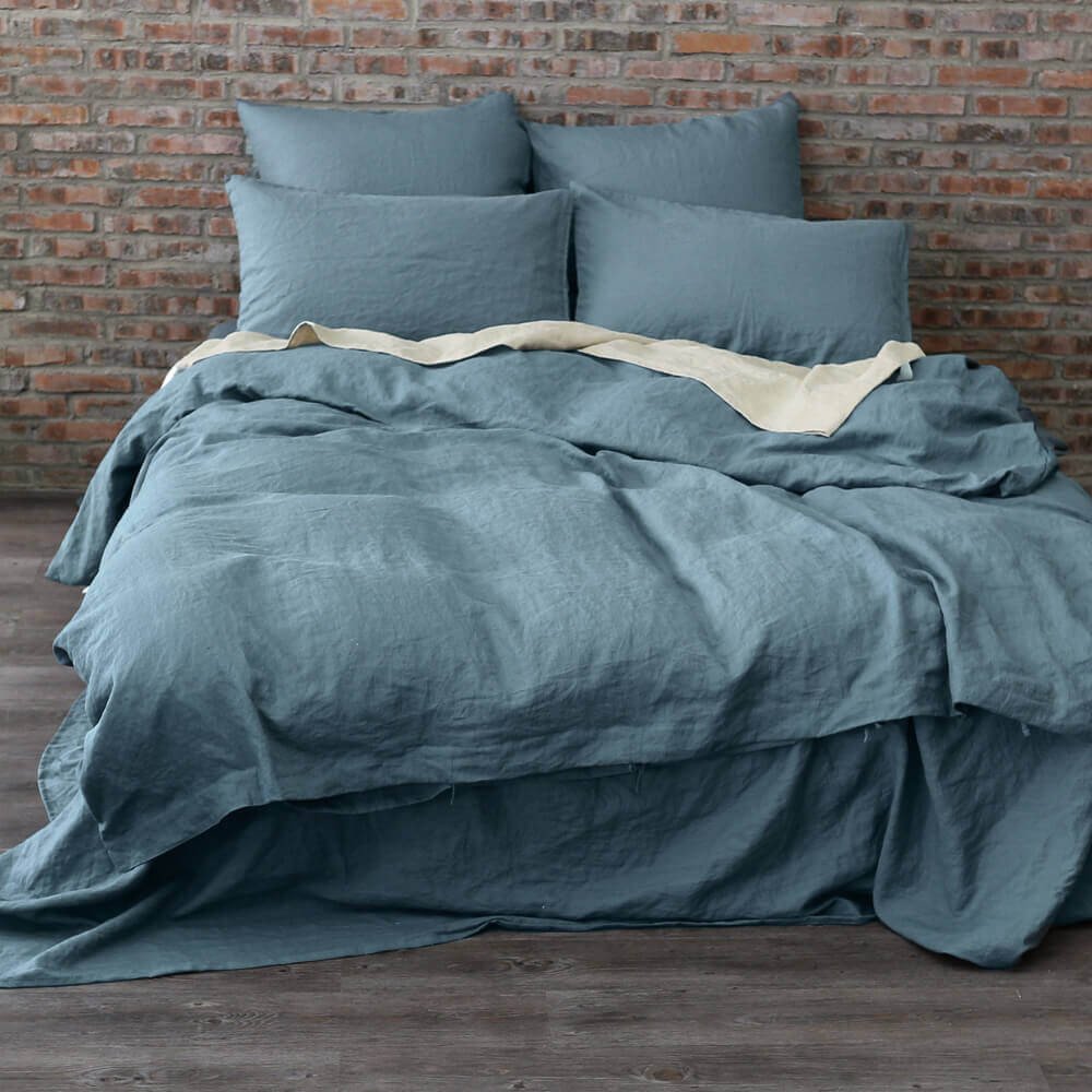 Linen Duvet Cover French Bl...