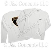 Mens White Lamborghini Crest Long Sleeve Shirt size Small