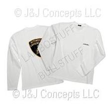 Mens White Lamborghini Crest Long Sleeve Shirt size Small