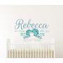 Flower Date of Birth Name Wall Decal