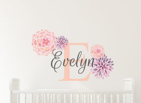 Delilah Flower Name Wall Decal