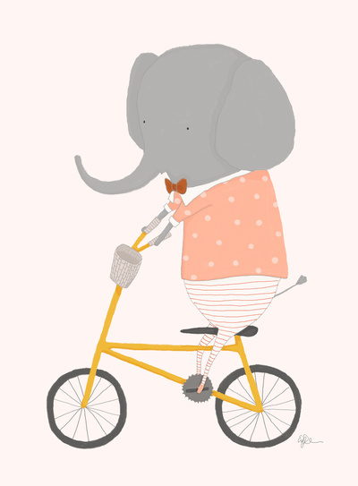 Margaux Rides Her Bicycle Art Print