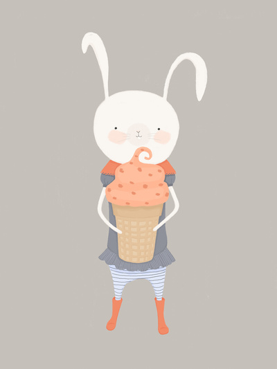 Fiona and Her Carrot Cake Ice Cream Cone Art Print