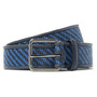 3.5cm Blue Pelle Tessuta Leather Belt