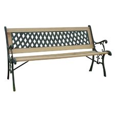 Wooden Bench with Steel Supports, this item is strong and durable