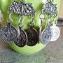 Imp-E-004 Silver Vintage Coin Style Ethnic Earrings