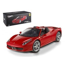 #W1177 Hot Wheels Elite Ferrari 458 Spider,Red 1/18 Scale Diecast Vehicle