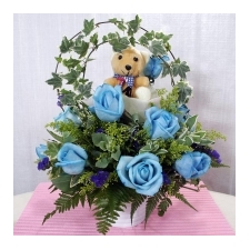 Blue Roses with a Bear - Send Gifts Philippines