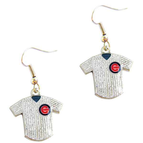MLB Chicago Cubs Glitter Jersey Charm Dangle Earring Set