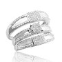 His and Her Trio Rings Set 10K White Gold 15mm Wide 1/2cttw Diamonds(i2/i3, i/j)