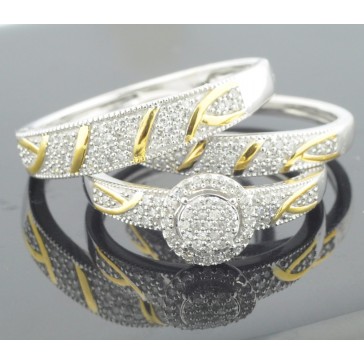 Two Tone Trio Rings set 10K...