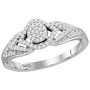 10K White Gold Natural Diamond Engagement Ring Promise Ring 1/5ctw 
