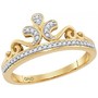 10K Gold Crown Ring for Her 1/10ctw Natural Diamonds Ladies Fashion Ring (i3, j/k)
