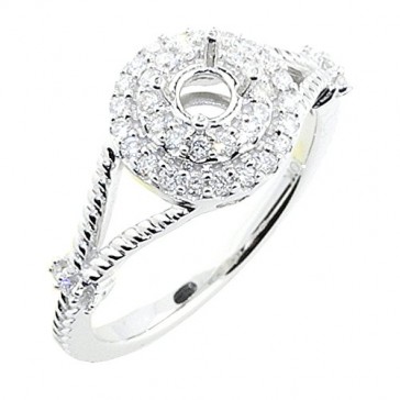 10K White Gold Diamond Semi...