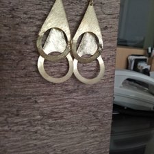 Imp-E-015 Gold Plated Dangle Long Earrings Water Drop