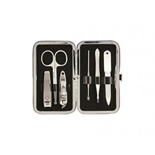 Brownlow Kitchen Gifts Faux Leather Manicure Set with Scripture, Black