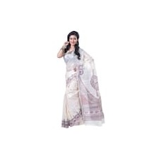 Buy Pure Tussar White Silk Saree with Madhubani Hand Painting Online at Low Prices in India - Paytm.com