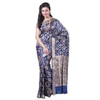 Navy Blue Pure Raw Silk wit...
