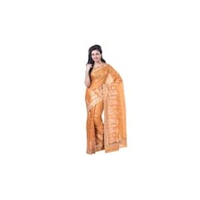 Buy Orange Pure Tussar Silk With Beautiful Embroidery Work Online at Low Prices in India - Paytm.com