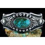 Harry H. Begay Royston Spiderweb Turquoise Hammered Ingot Sterling Silver Bracelet