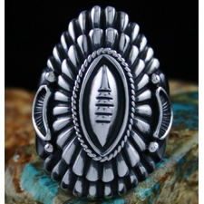 Harry H. Begay Hammered Ingot Sterling Silver Ring