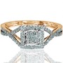 Princess Cut Diamond Engagement Ring Vintage Inspired 0.33ct 10K Yellow Gold
