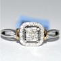 Princess Cut diamond Halo Ring Rose Gold White gold split shoulder 0.25ct 10K