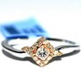 Princess Cut diamond Two Tone White and Rose Gold Engagement Promise Ring 0.25ct (ctw) diamonds