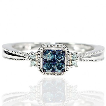 Blue Diamond Engagement Rin...