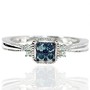 Blue Diamond Engagement Ring Promise Fashion Ring 0.15ct 10k White Gold Ornate New
