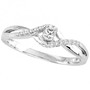 Princess cut diamond Infinity engagement ring promise ring 0.15ct 10K White gold