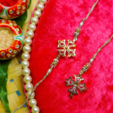 Golden Crystal Bhaiya Bhabhi Rakhi