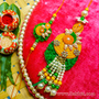 Neon Color Beads With Diamonds Rakhi Set