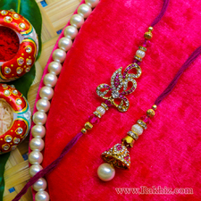 American Diamond Pearl Rakhi