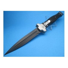 AGA Campolin Black "ZERO" Tactical Dagger Leverlock Switchblade