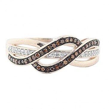 10K Rose Gold Cognac Diamon...
