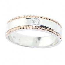 10K White Gold Wedding Anniversary Band 0.07ct Diamond 5mm Wide