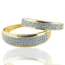 His and Her Ring Set Duo Set 10K Yellow Gold 0.50ctw Diamond Wedding Bands (i2/i3, I/j)