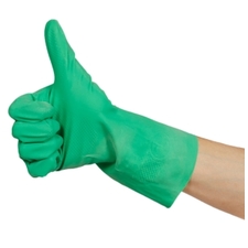 Flocklined Rubber Gloves - Green