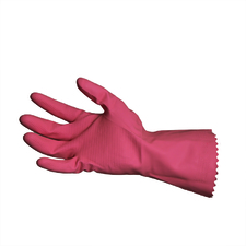 Flocklined Rubber Gloves - Pink