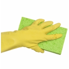 Flocklined Rubber Gloves - Yellow