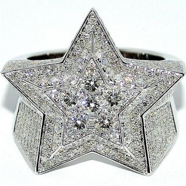 DIAMOND RING MENS STAR CUST...