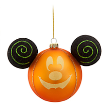 Glass Halloween Mickey Mouse Ornament