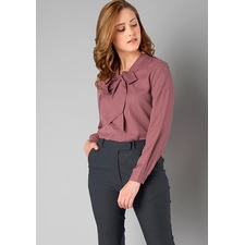 Buy Pussy Bow Dusty Pink Top - Online