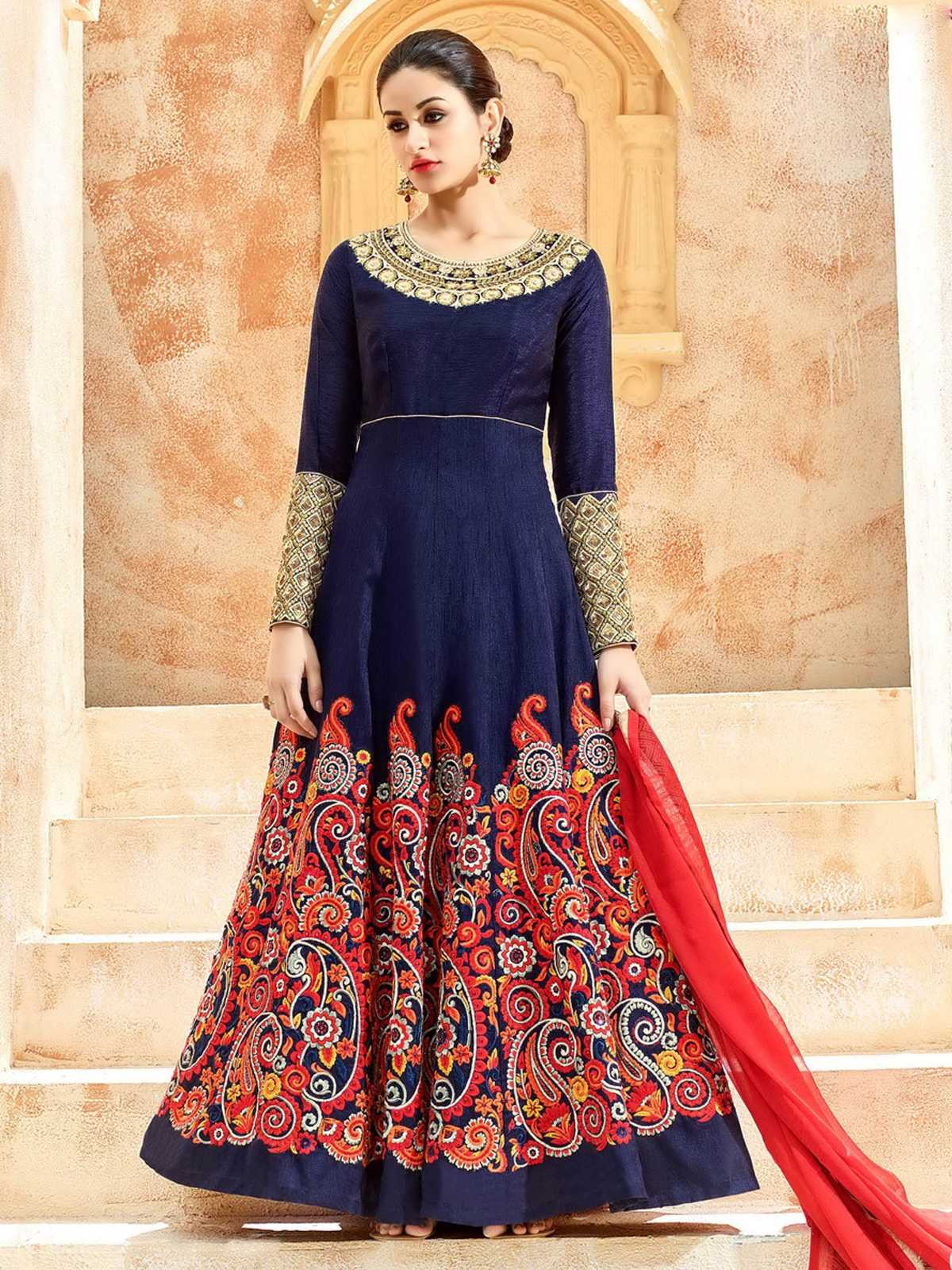 Buy Inddus Subtle Navy Blue...