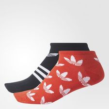adidas - Trefoil Liner Socks 2 Pairs Bold Orange  /  Black  /  White CD0875
