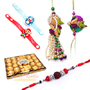 Designer Rakhi Family Combo with Chocolate