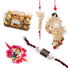 Chocolate Gift Hamper with Family Rakhi Combo
