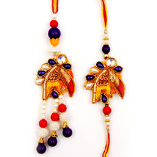 Designer Diamond Petal Bhaiya Bhabhi  Rakhi